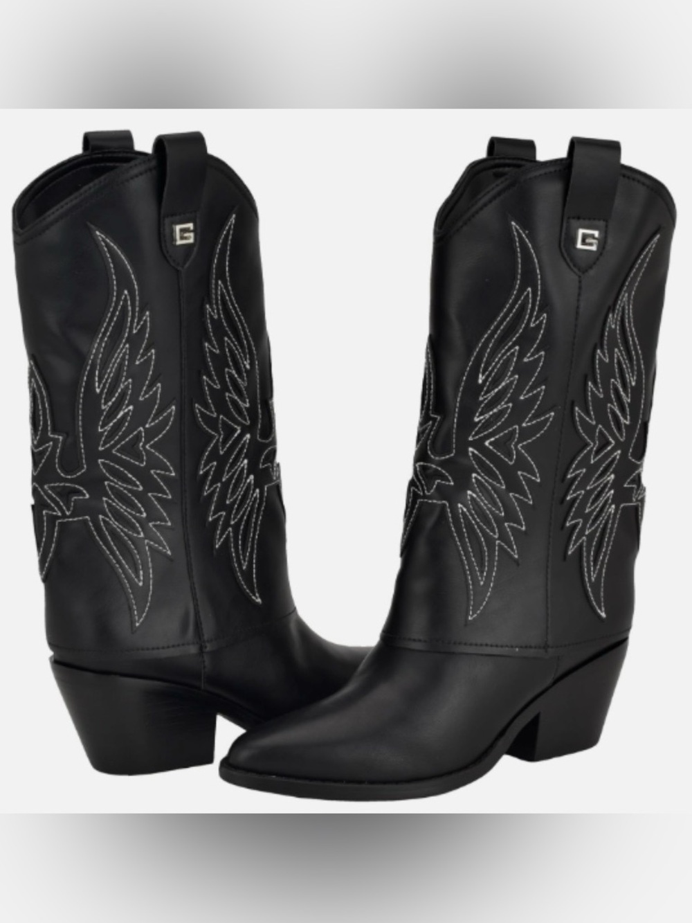 Guess Black Cowboy Boots